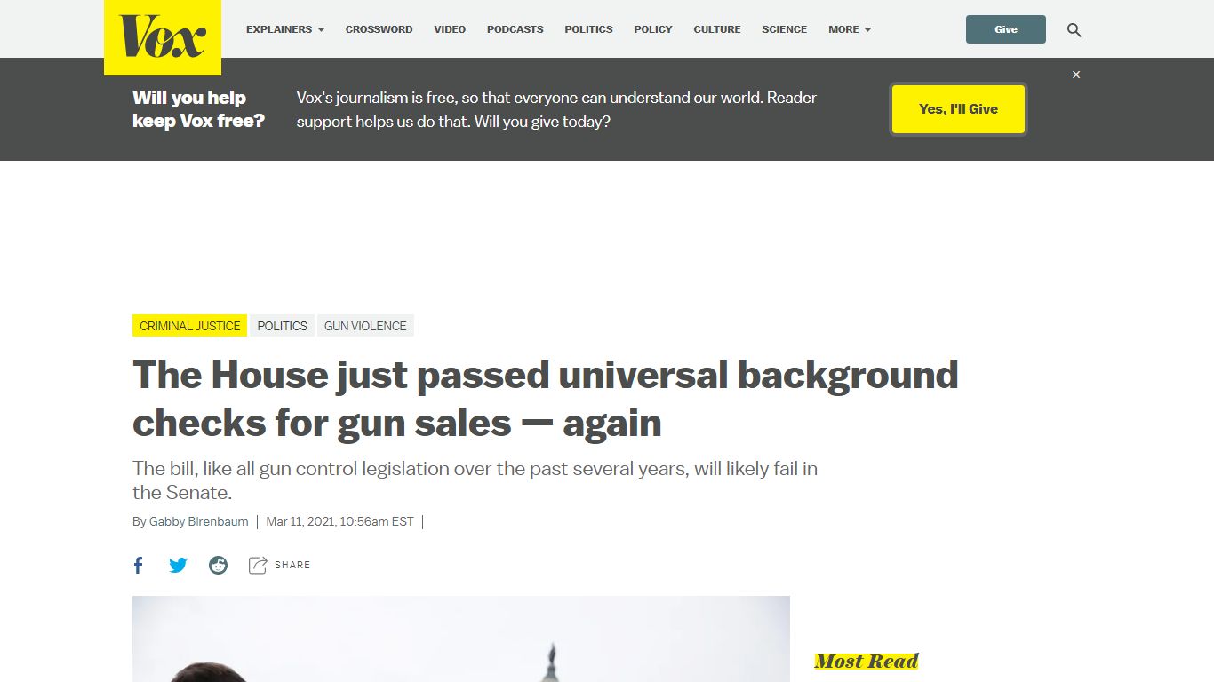 The House just passed universal background checks for gun sales - Vox