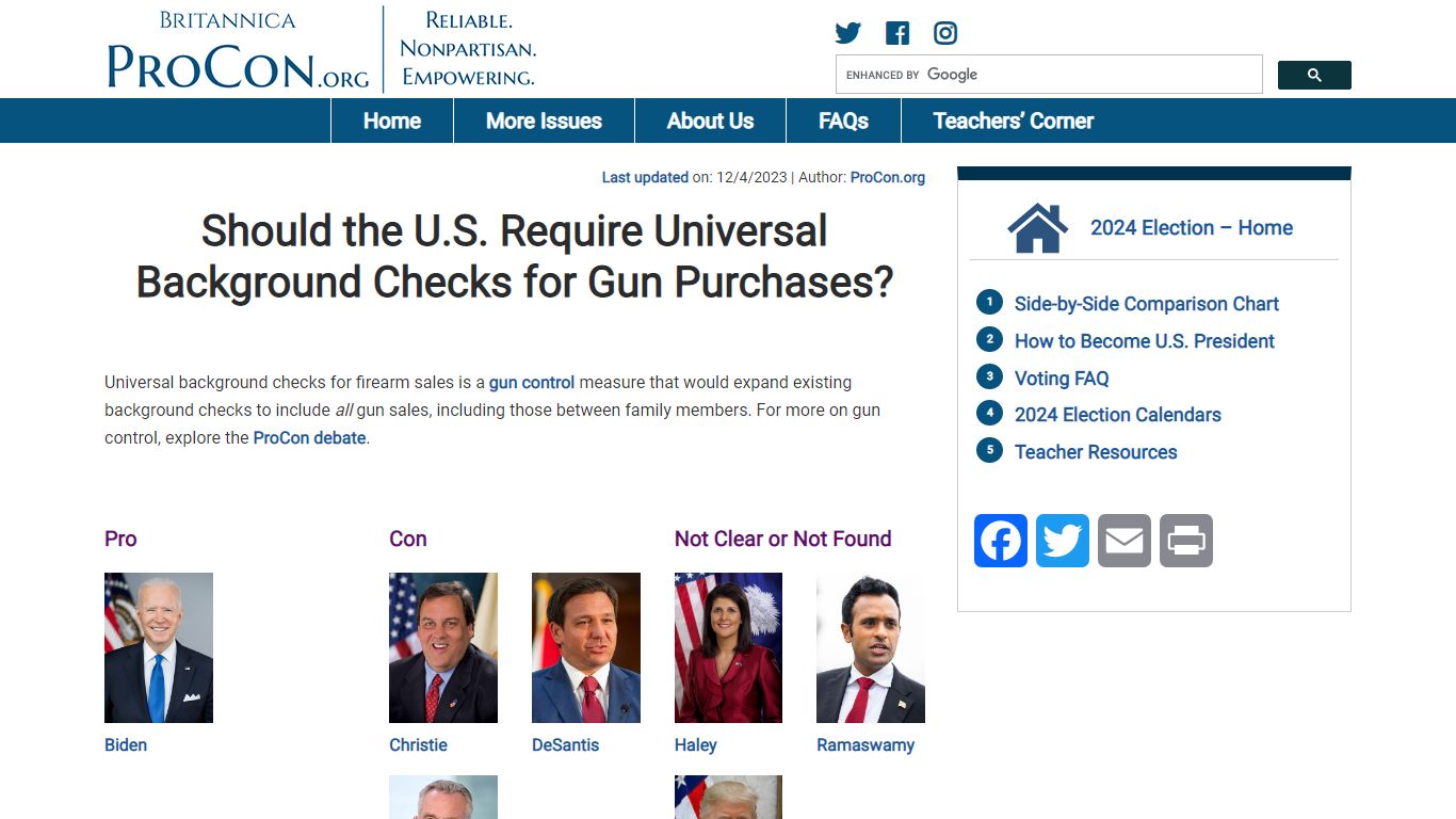 Should the U.S. Require Universal Background Checks for Gun Purchases?